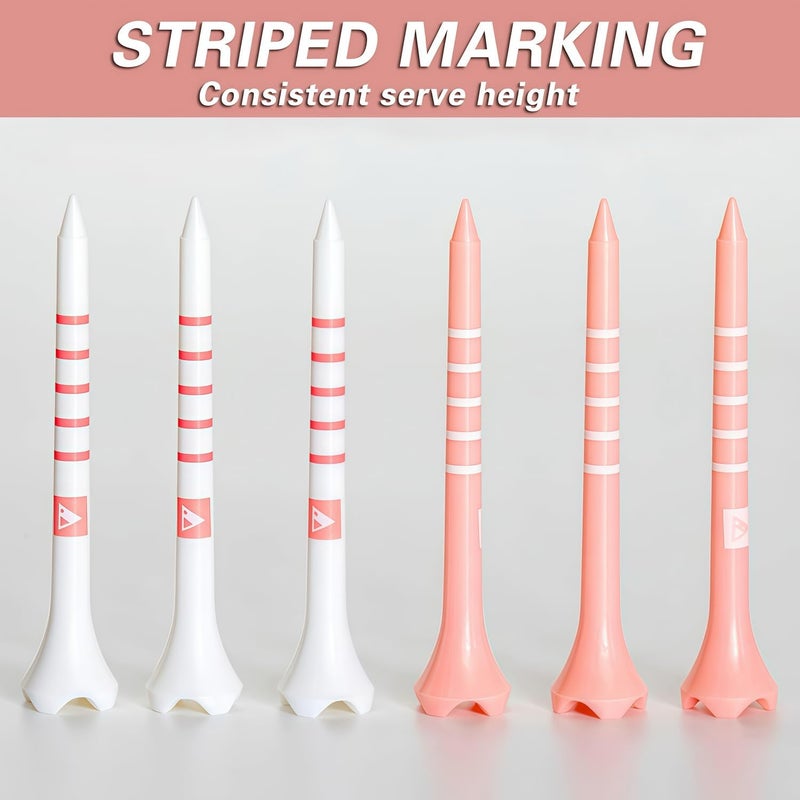 EWILLING Store Stable & Durable Plastic Golf Tees 60Pcs Size 2-3/4 Inch or 3-1/4 Inch Packaged in Plastic Jar with Lid Available Pink White Blue Color - Image 2